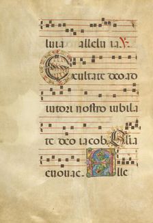 Decorated Initial E; Decorated Initial A; Gradual, about 1460-1480. Creator: Unknown