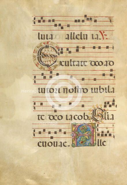 Decorated Initial E; Decorated Initial A; Gradual, about 1460-1480. Creator: Unknown.