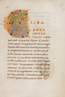 Decorated Initial E; Gospel Lectionary, late 10th century. Creator: Unknown