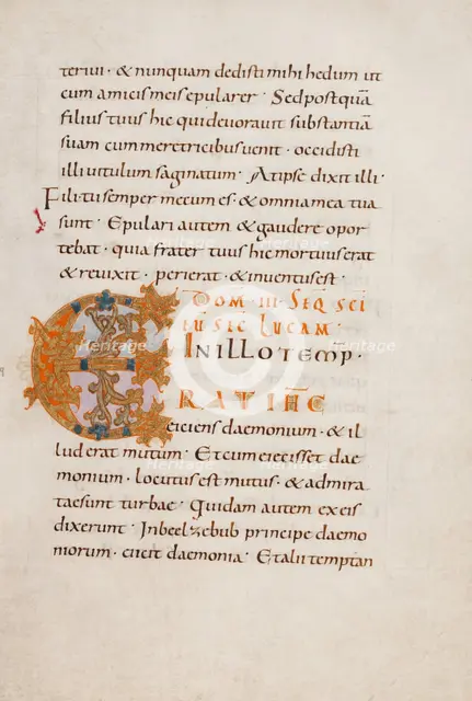 Decorated Initial E; Gospel Lectionary, late 10th century. Creator: Unknown.