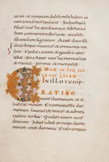 Decorated Initial E; Gospel Lectionary, late 10th century. Creator: Unknown
