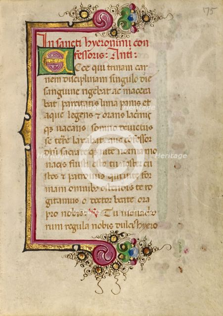 Decorated Initial E; Gualenghi-d'Este Hours, about 1469. Creator: Unknown.