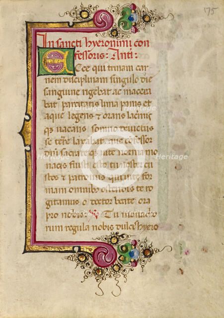 Decorated Initial E; Gualenghi-d'Este Hours, about 1469. Creator: Unknown.