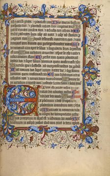 Decorated Initial E; Psalter, 1420-1430. Creator: Unknown