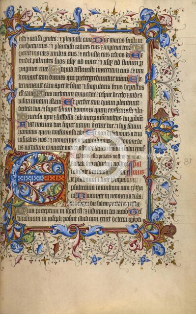 Decorated Initial E; Psalter, 1420-1430. Creator: Unknown.
