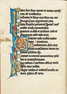 Decorated Initial E; Psalter, third quarter of 13th century. Creator: Unknown
