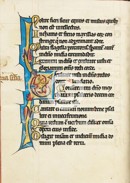 Decorated Initial E; Psalter, third quarter of 13th century. Creator: Unknown.
