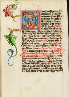Decorated Initial E; Prayer Book, about 1470-1480. Creator: Workshop of Valentine Noh