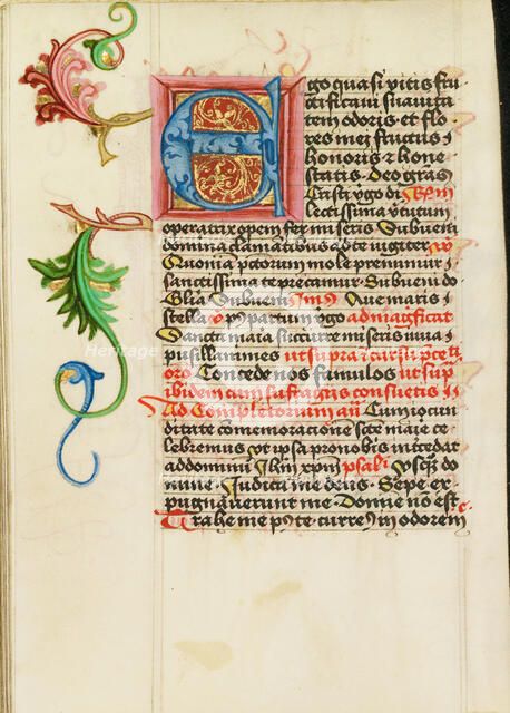 Decorated Initial E; Prayer Book, about 1470-1480. Creator: Workshop of Valentine Noh.
