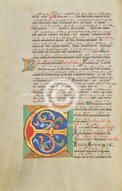 Decorated Initial E; Stammheim Missal, probably 1170s. Creator: Unknown.