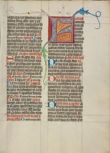 Decorated Initial F; Collegium Ducale, about 1420-1430. Creator: Master Michael