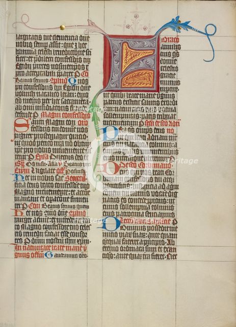 Decorated Initial F; Collegium Ducale, about 1420-1430. Creator: Master Michael.