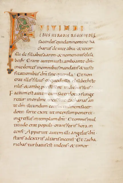 Decorated Initial F; Gospel Lectionary, late 10th century. Creator: Unknown.