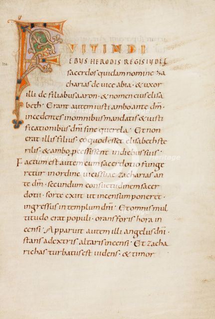 Decorated Initial F; Gospel Lectionary, late 10th century. Creator: Unknown.