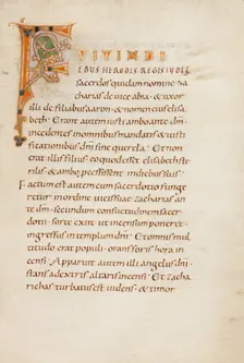 Decorated Initial F; Gospel Lectionary, late 10th century. Creator: Unknown