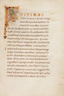 Decorated Initial F; Gospel Lectionary, late 10th century. Creator: Unknown