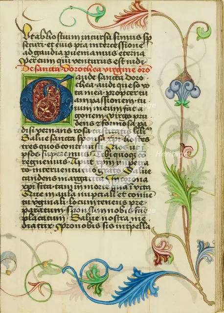 Decorated Initial G; Prayer Book, about 1470-1480. Creator: Workshop of Valentine Noh.
