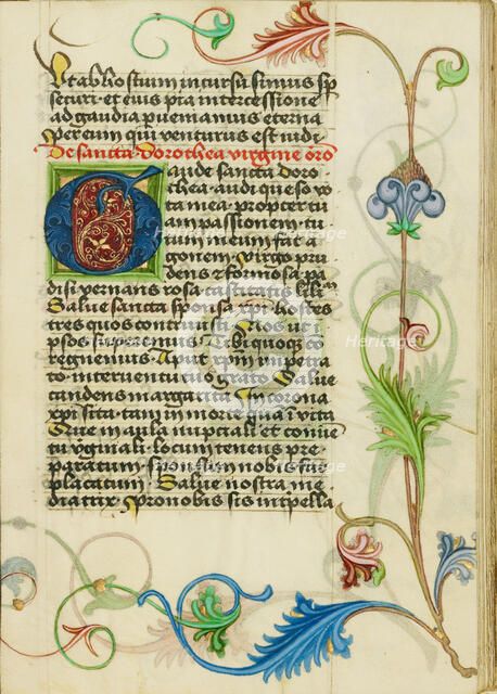 Decorated Initial G; Prayer Book, about 1470-1480. Creator: Workshop of Valentine Noh.