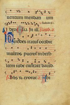Decorated Initial H; Antiphonal, late 13th century. Creator: Unknown
