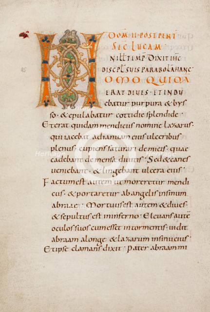 Decorated Initial H; Gospel Lectionary, late 10th century. Creator: Unknown.