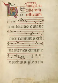 Decorated Initial H; Gradual, about 1460-1480. Creator: Unknown