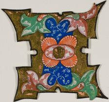 Decorated Initial "I" with Leaves from a Choir Book, 14th century or modern, c. 1920. Creator: Unknown