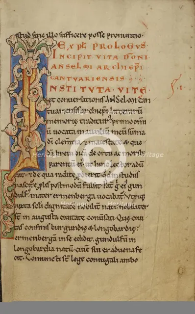 Decorated Initial I, about 1140-1150. Creator: Unknown.