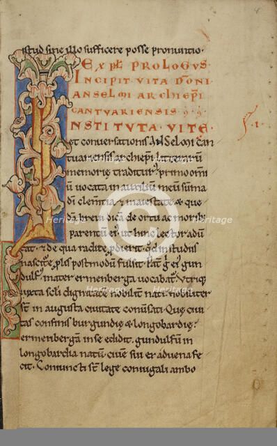 Decorated Initial I, about 1140-1150. Creator: Unknown.