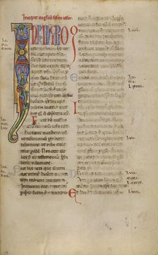 Decorated Initial I; New Testament, late 12th century. Creator: Unknown