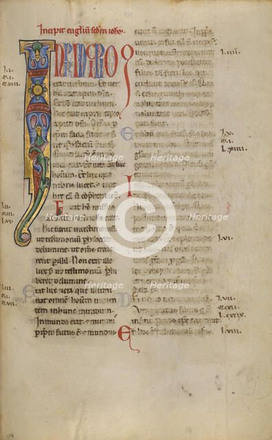 Decorated Initial I; New Testament, late 12th century. Creator: Unknown.