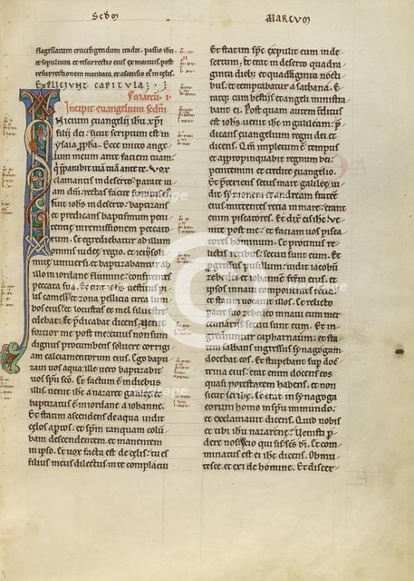 Decorated Initial I; New Testament (with Canons of Priscillian), about 1170. Creator: Unknown.