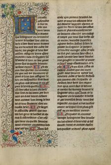 Decorated Initial L; Livre de la Chasse, about 1430-1440. Creator: Unknown