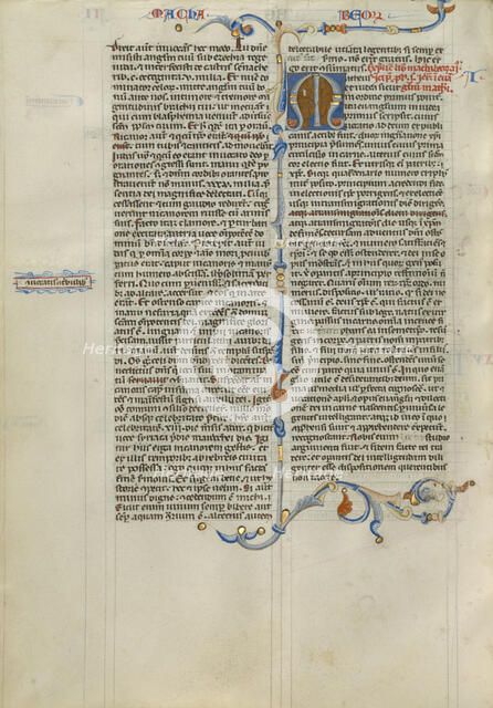 Decorated Initial M; Abbey Bible, about 1250-1262. Creator: Unknown.