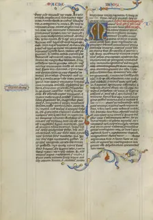 Decorated Initial M; Abbey Bible, about 1250-1262. Creator: Unknown