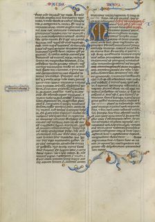Decorated Initial M; Abbey Bible, about 1250-1262. Creator: Unknown