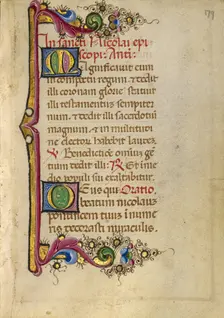 Decorated Initial M; Decorated Initial D; Gualenghi-d'Este Hours, about 1469. Creator: Unknown