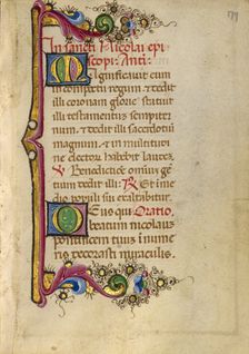Decorated Initial M; Decorated Initial D; Gualenghi-d'Este Hours, about 1469. Creator: Unknown