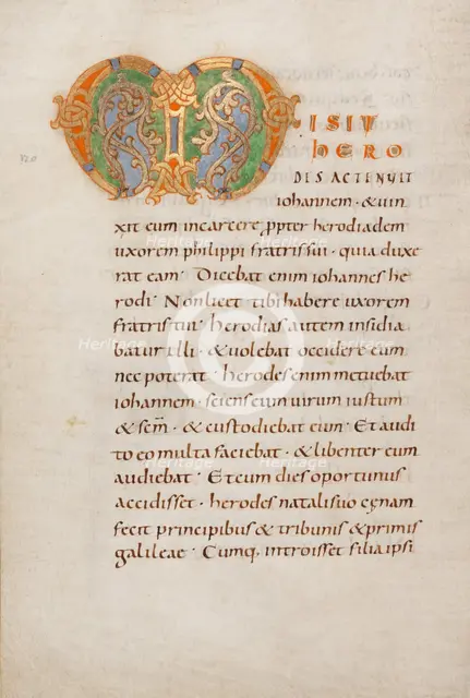 Decorated Initial M; Gospel Lectionary, late 10th century. Creator: Unknown.
