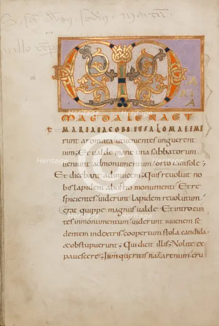 Decorated Initial M; Gospel Lectionary, late 10th century. Creator: Unknown.