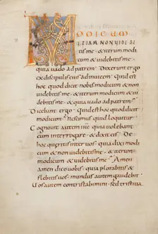 Decorated Initial M; Gospel Lectionary, late 10th century. Creator: Unknown