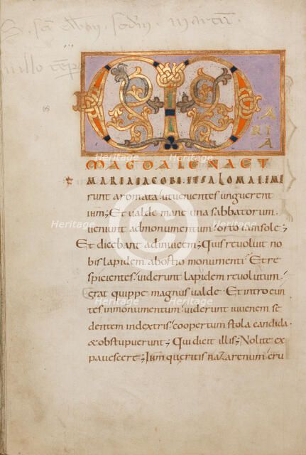 Decorated Initial M; Gospel Lectionary, late 10th century. Creator: Unknown.