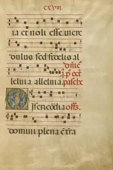Decorated Initial M; Gradual, about 1460-1480. Creator: Unknown