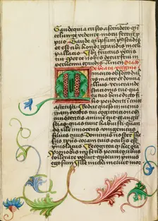 Decorated Initial M; Prayer Book, about 1470-1480. Creator: Workshop of Valentine Noh