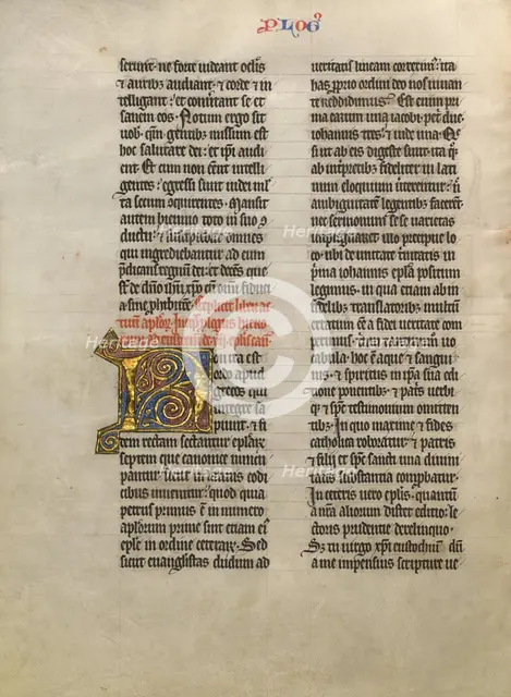 Decorated Initial N, about 1260-1270. Creator: Unknown.