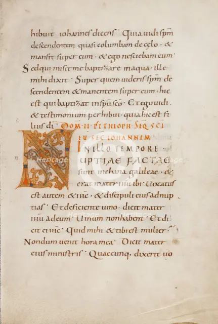 Decorated Initial N; Gospel Lectionary, late 10th century. Creator: Unknown.