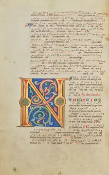Decorated Initial N; Stammheim Missal, probably 1170s. Creator: Unknown