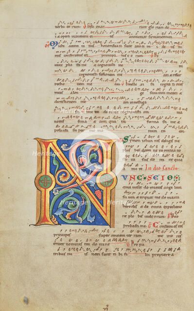 Decorated Initial N; Stammheim Missal, probably 1170s. Creator: Unknown.
