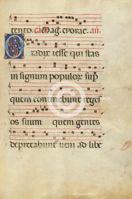 Decorated Initial O; Antiphonal, late 13th century. Creator: Unknown.