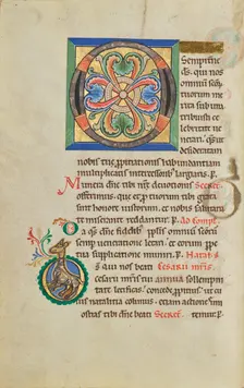 Decorated Initial O; Inhabited Initial D; Stammheim Missal, probably 1170s. Creator: Unknown