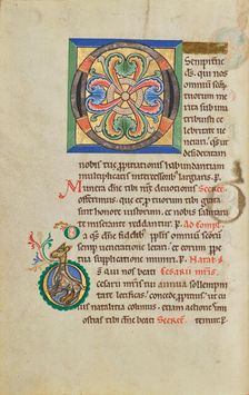Decorated Initial O; Inhabited Initial D; Stammheim Missal, probably 1170s. Creator: Unknown